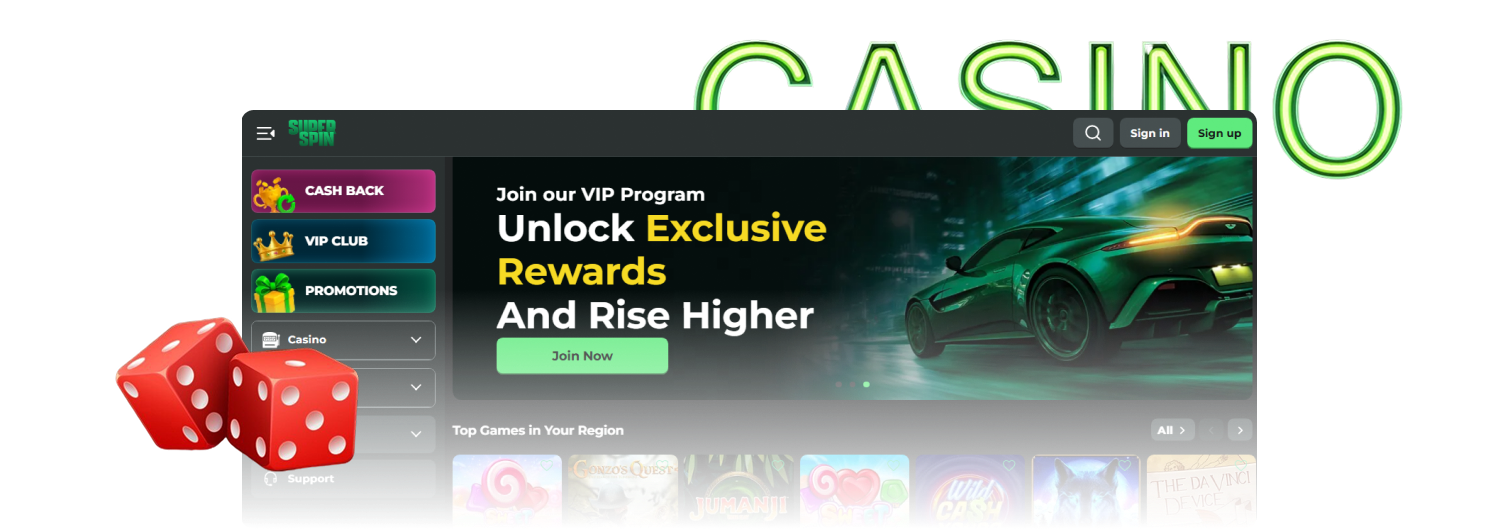 Choose the best Non-Gamstop casino SuperSpin and win